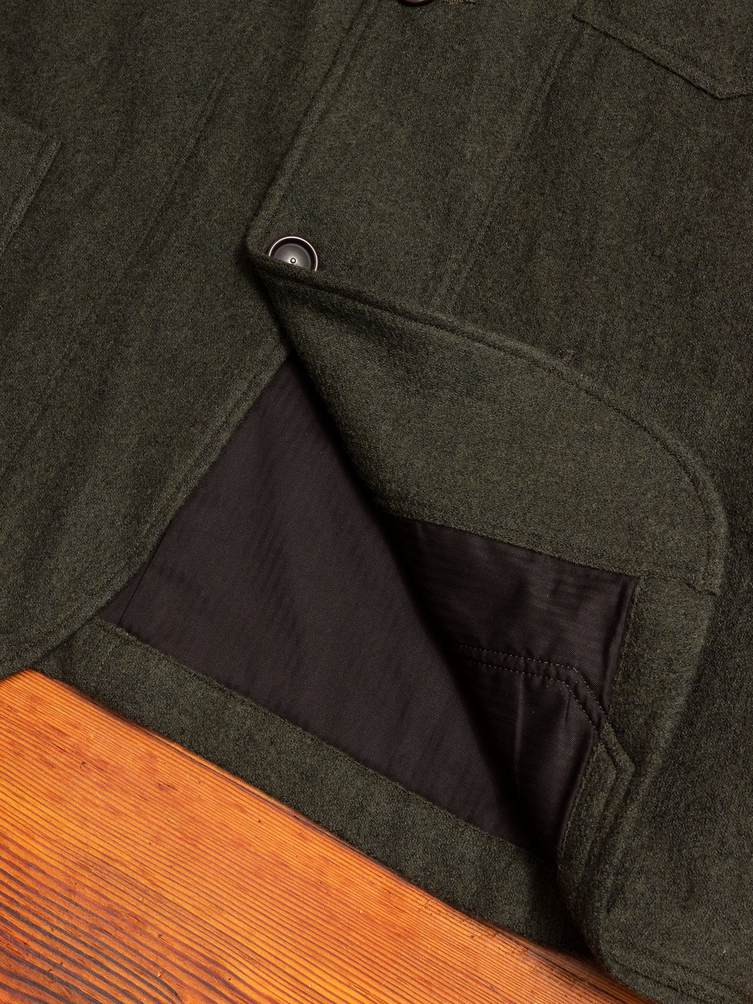 Wool Coverall Jacket in Olive - Image 7