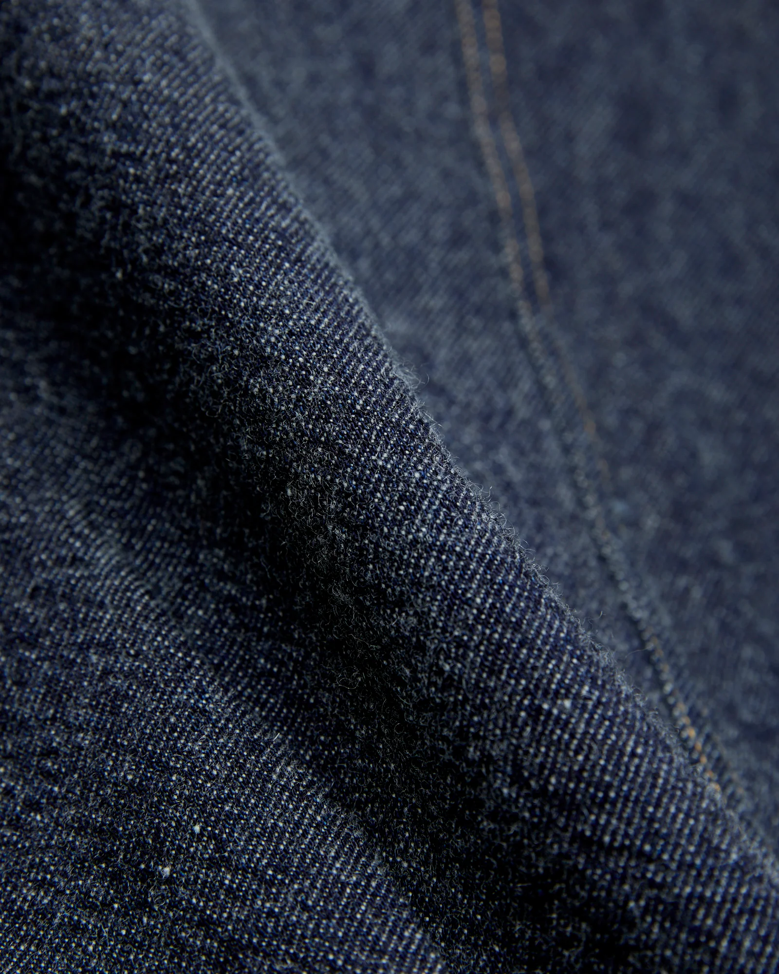 Wool Denim Trucker Jacket in Indigo - Image 3