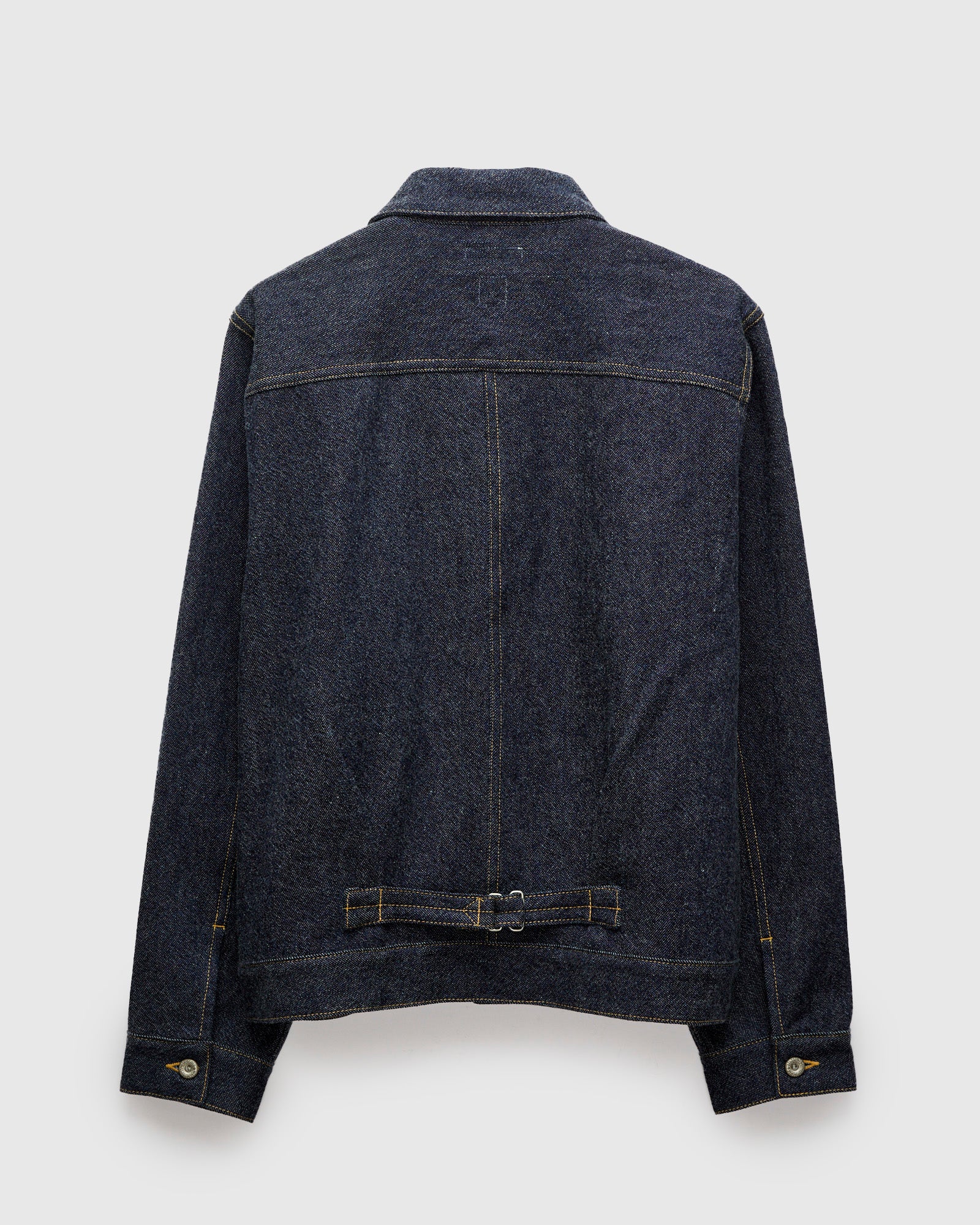 Wool Denim Trucker Jacket in Indigo - Image 5