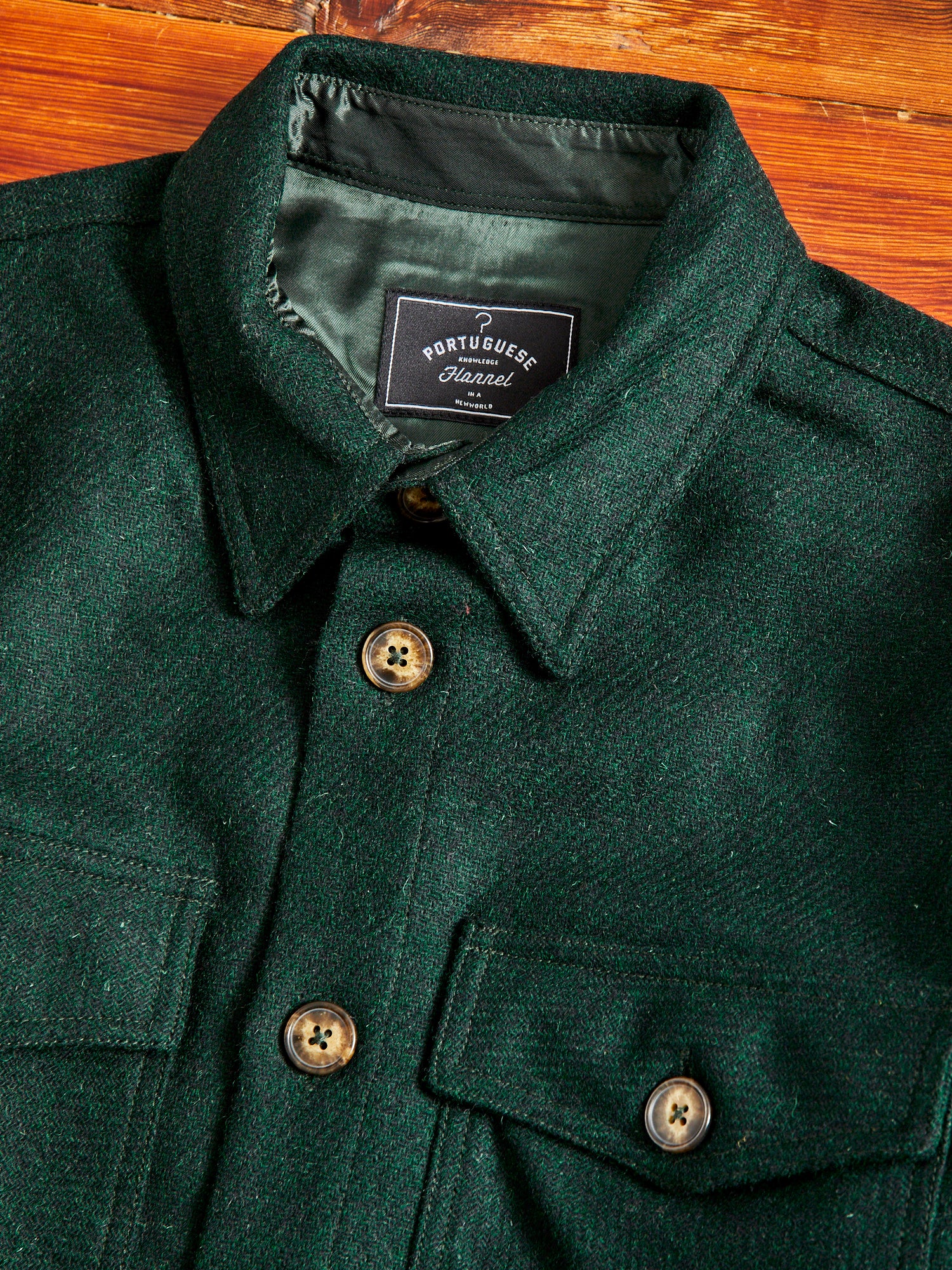 Wool Field Overshirt in Green - Image 3