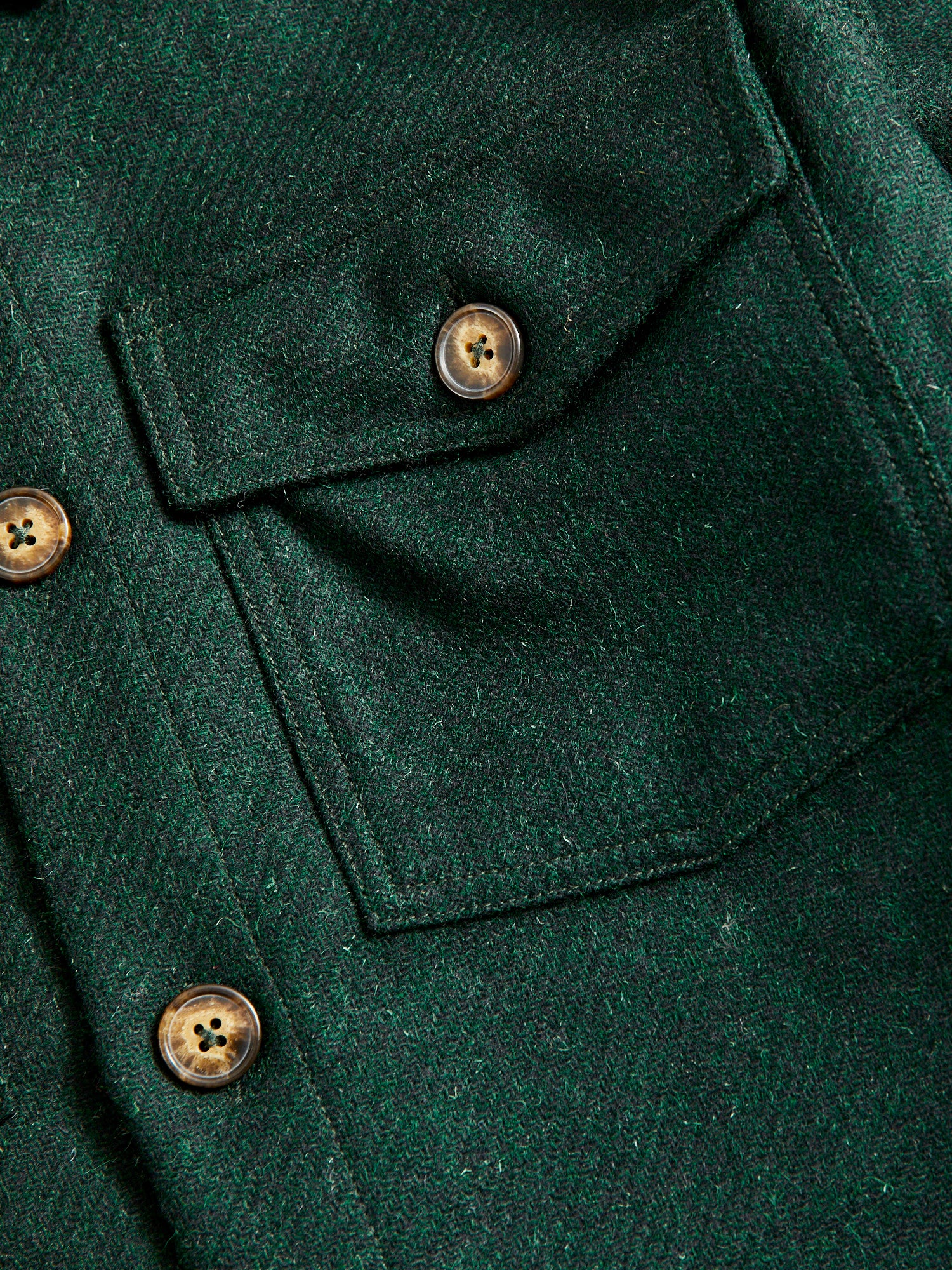 Wool Field Overshirt in Green - Image 4