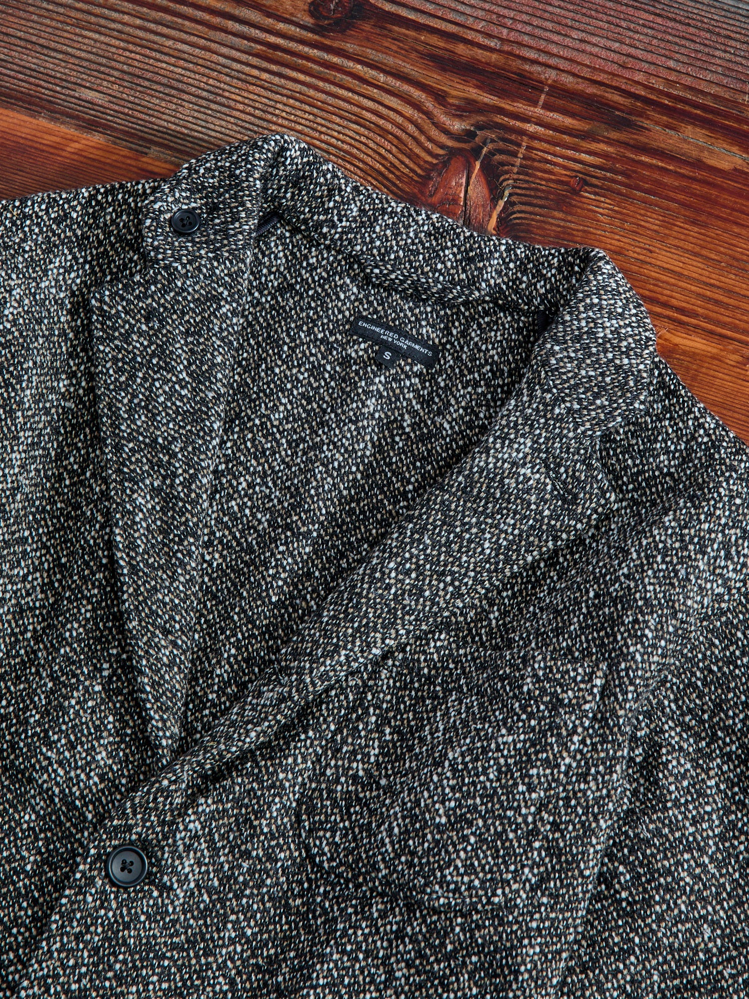 Homespun Loiter Jacket in Brown Black Wool - Image 3