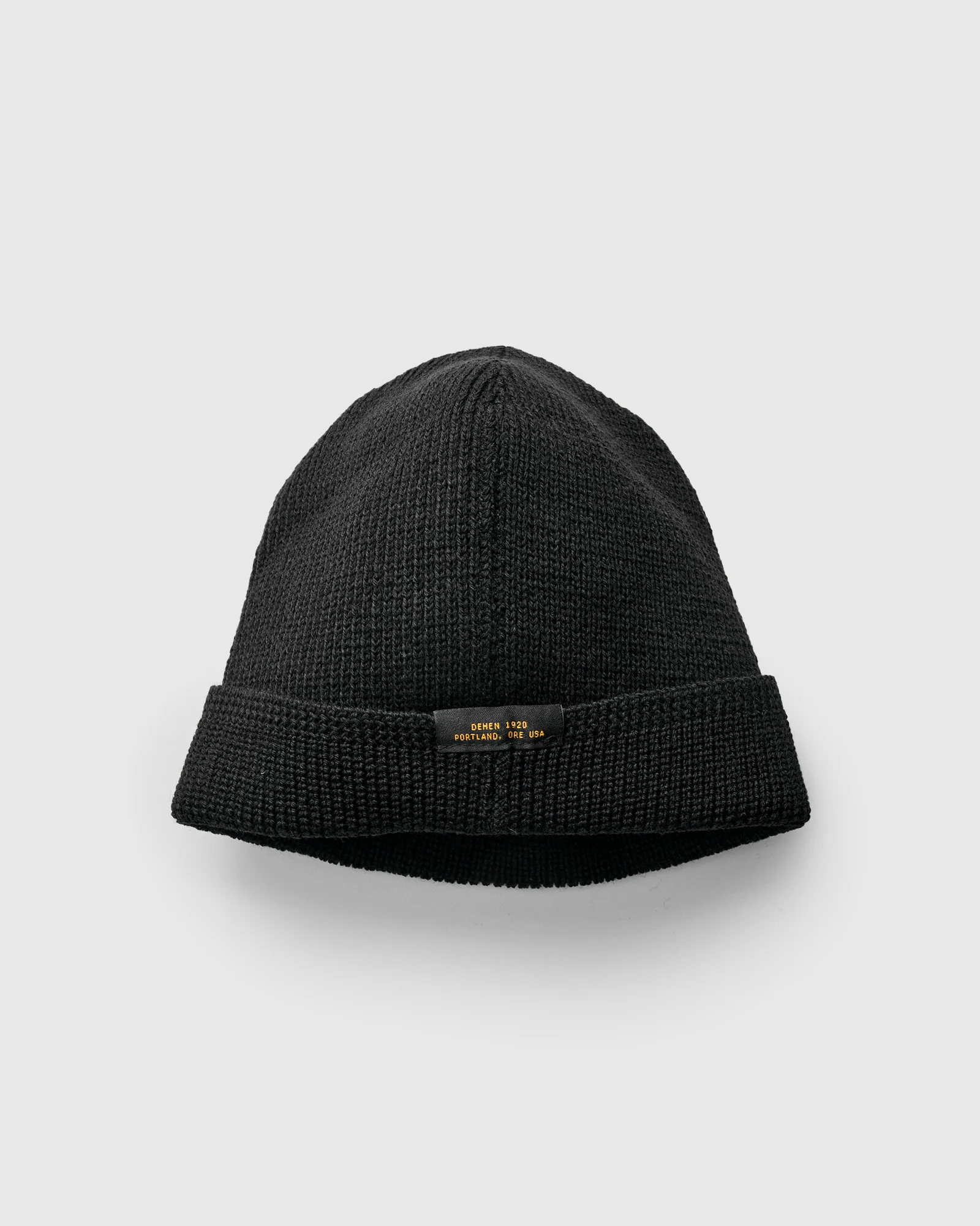 Wool Knit Watch Cap in Black