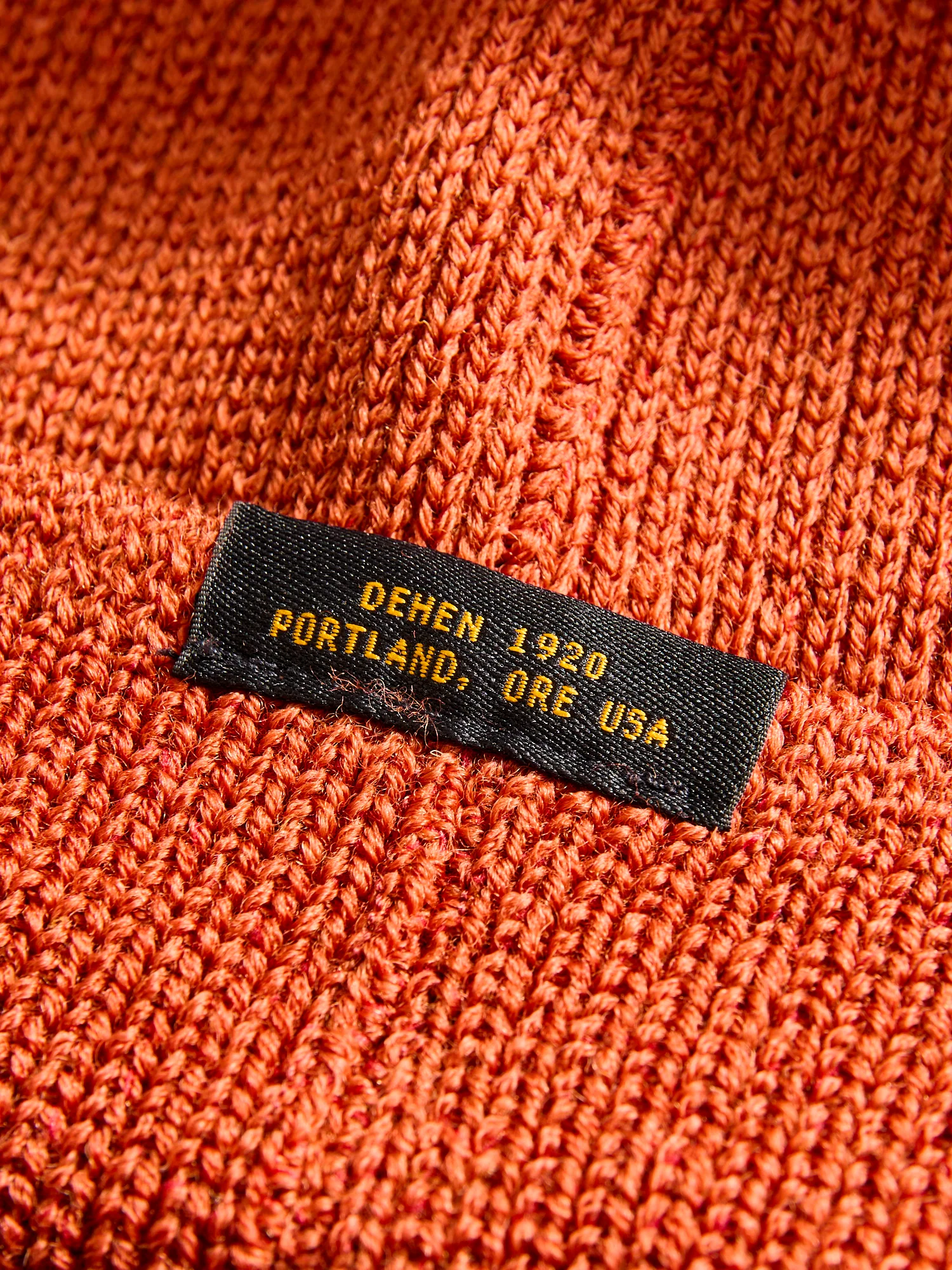 Wool Knit Watch Cap in Burnt Orange - Image 3