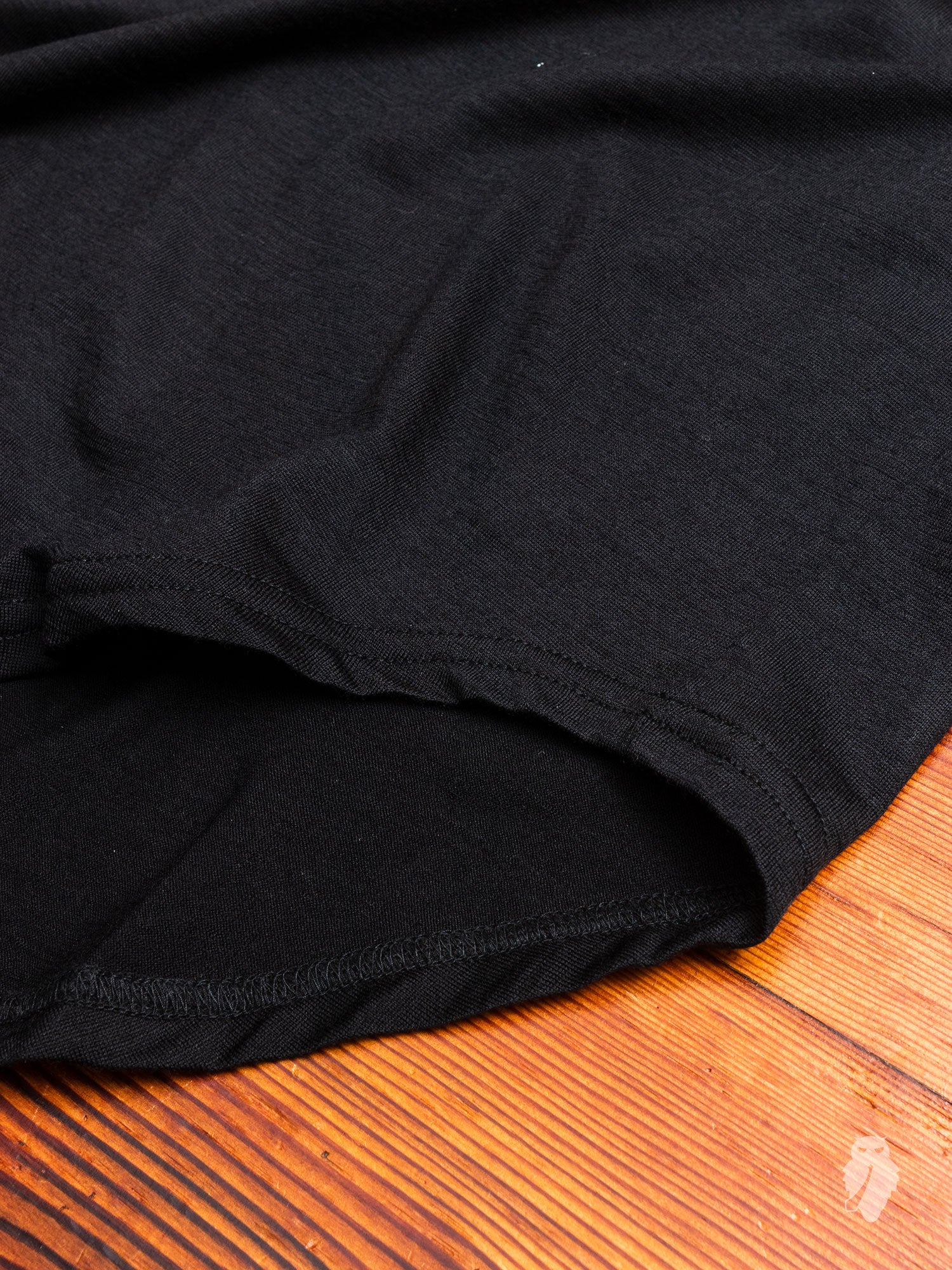 Wool Long Sleeve T-Shirt in Black - Image 5