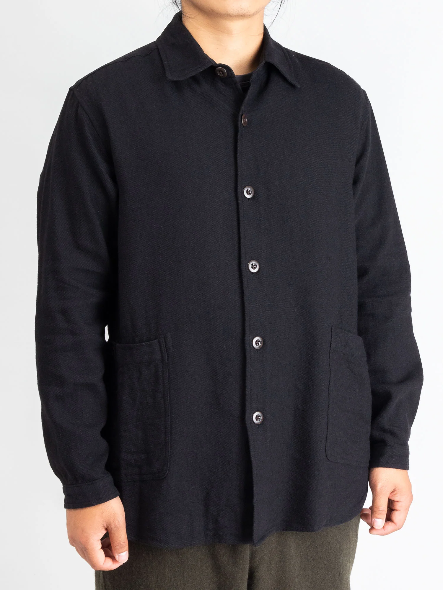 Wool Shirt Jacket in Black - Image 2