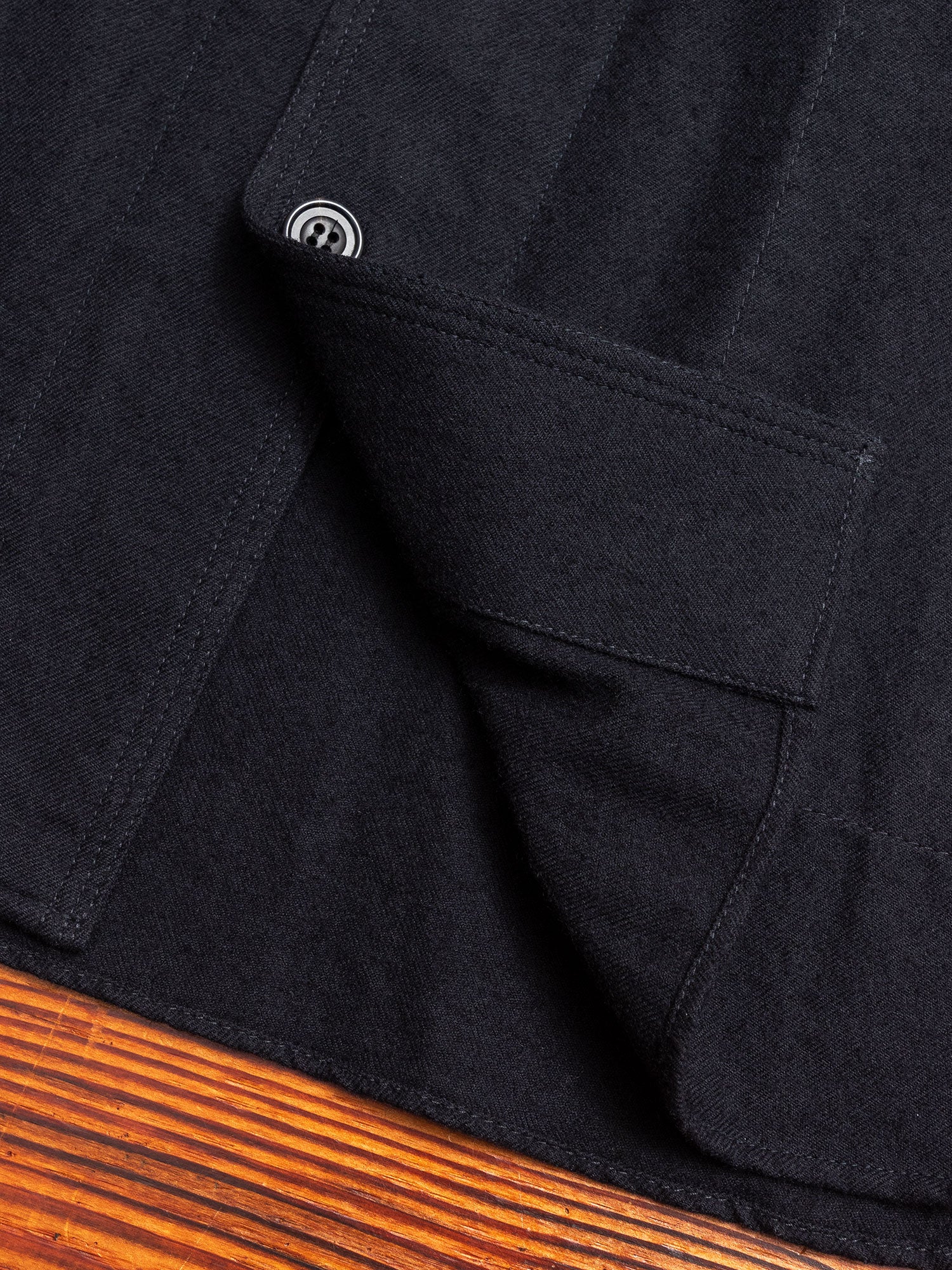 Wool Shirt Jacket in Dark Navy - Image 7
