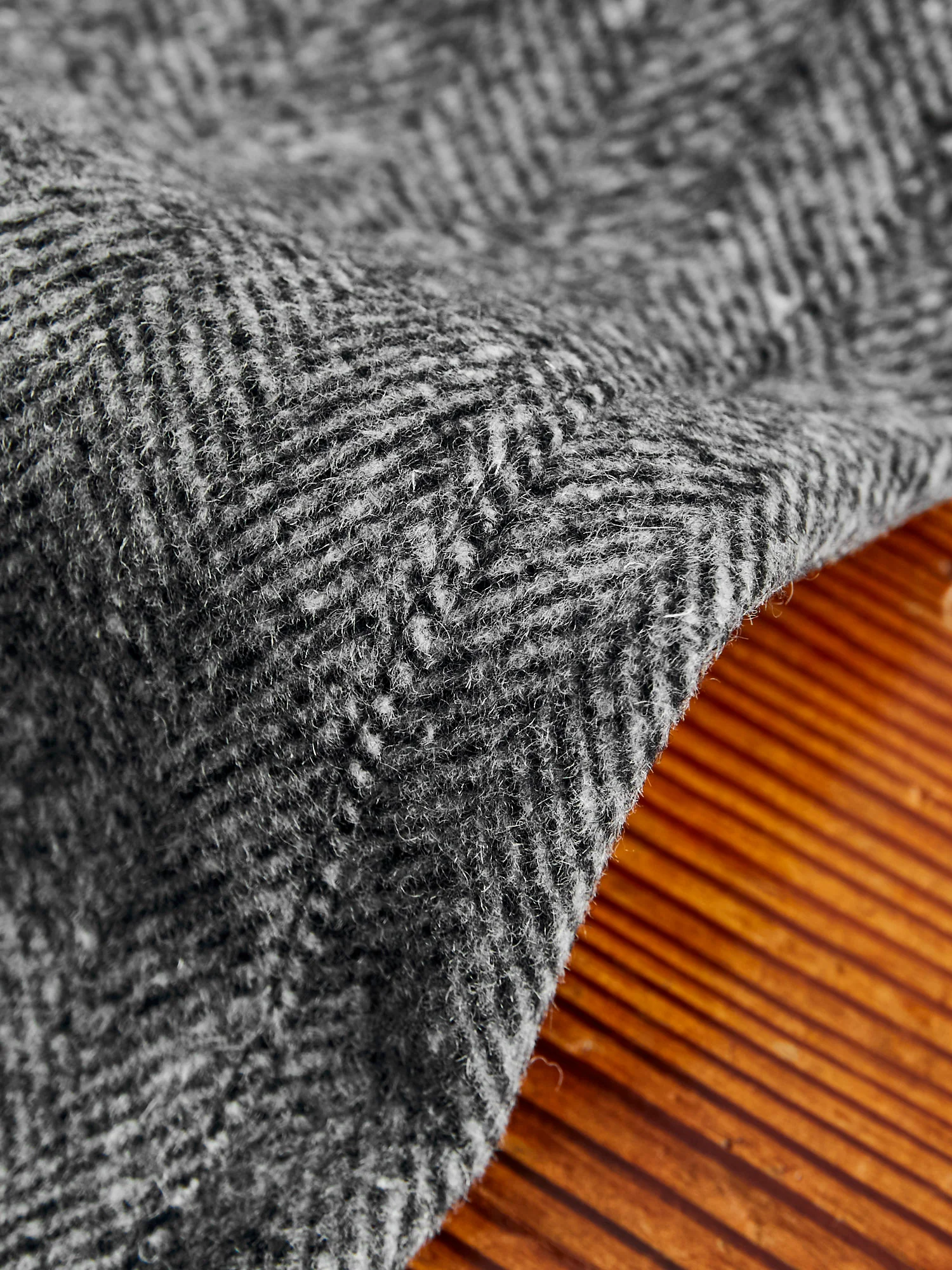 Wool Suit Trousers in Black Herringbone - Image 9