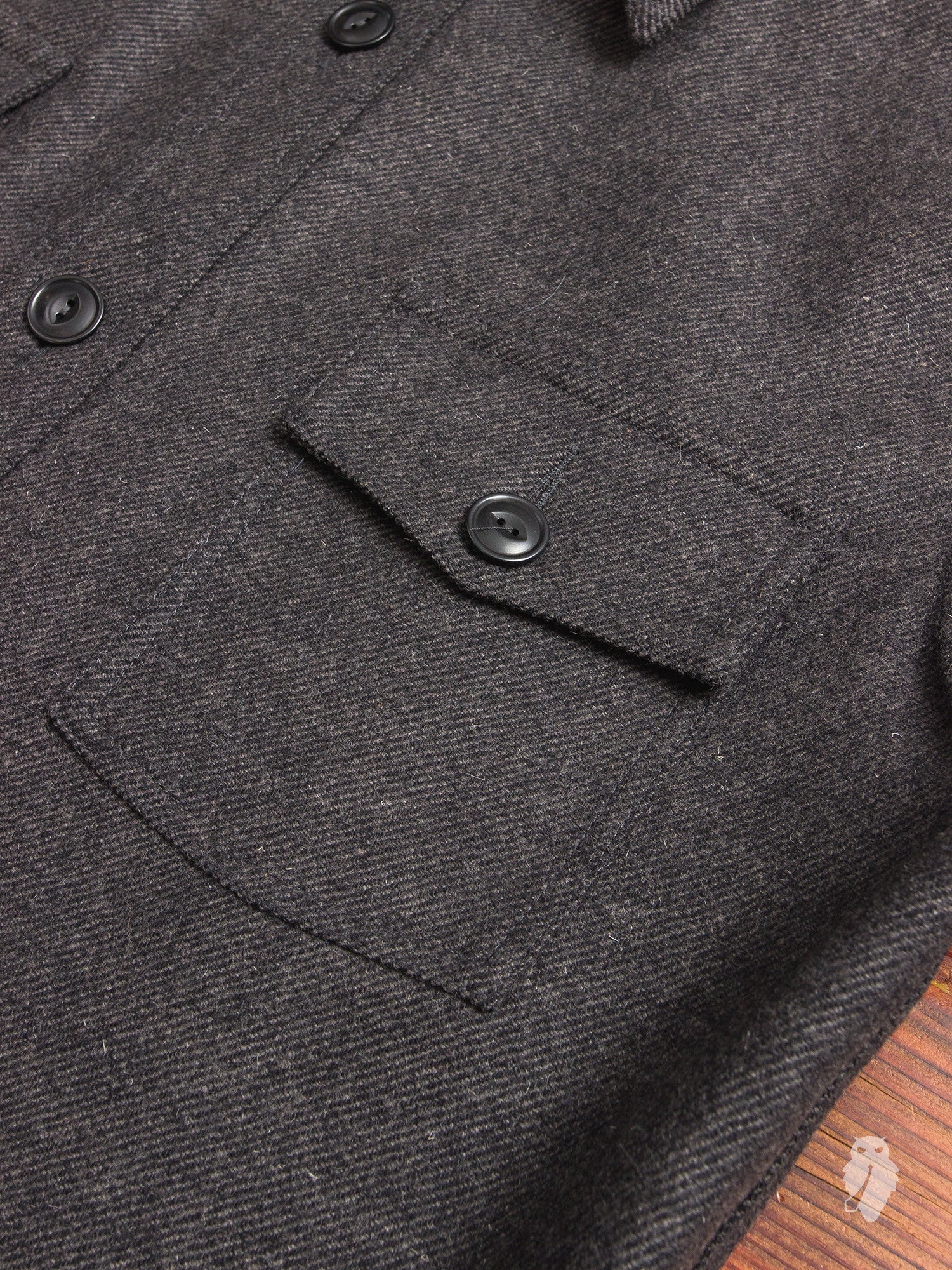 Wool Twill CPO Shirt in Grey - Image 3