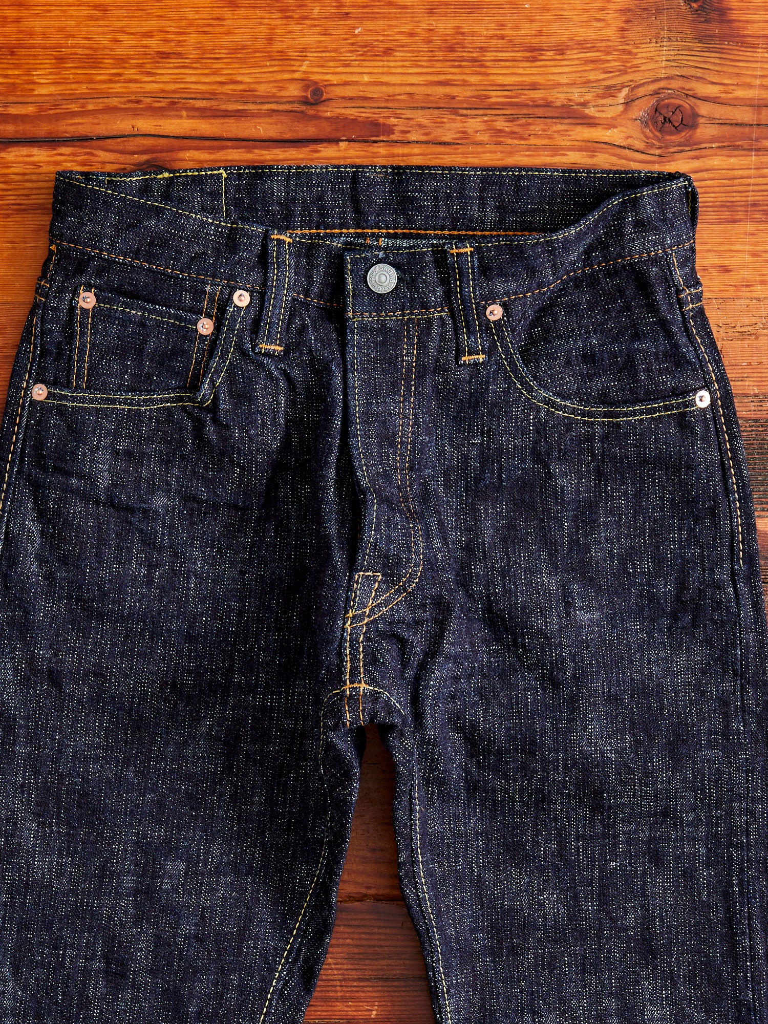 WSB-019 "Double Slub" 16oz Rinsed Selvedge Denim - Relaxed Tapered Fit - Image 4