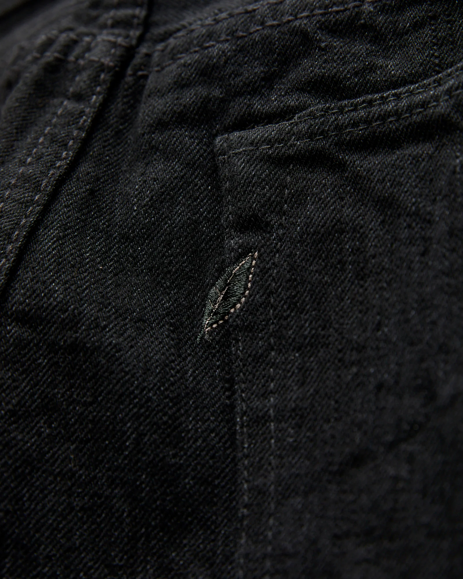 XX-019-BK 14oz Rinsed Double Black Selvedge Denim - Relaxed Tapered Fit - Image 4