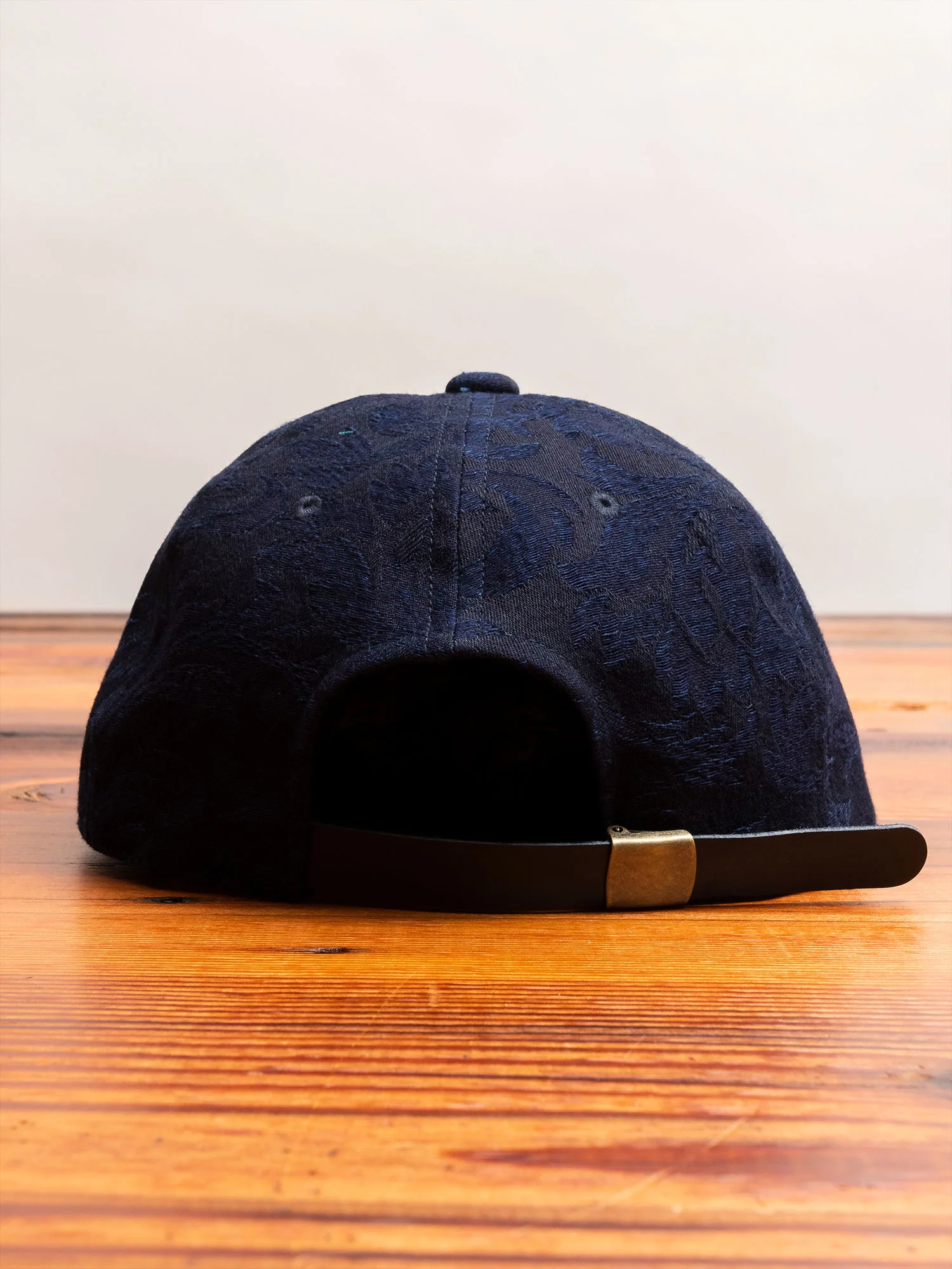 Yarn Dyed Plant Jacquard Baseball Cap in Indigo - Image 4