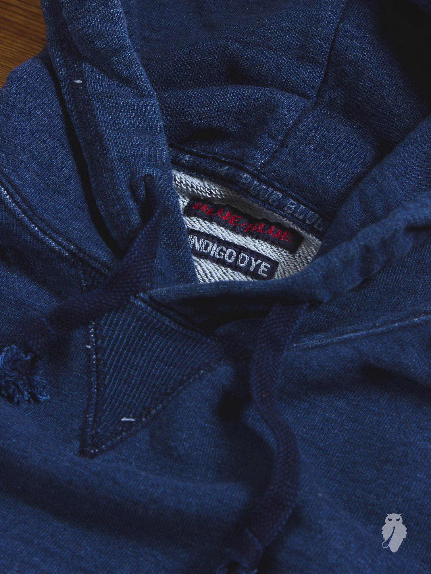 Yarn-Dyed Pullover Hoodie in Dark Indigo - Image 3